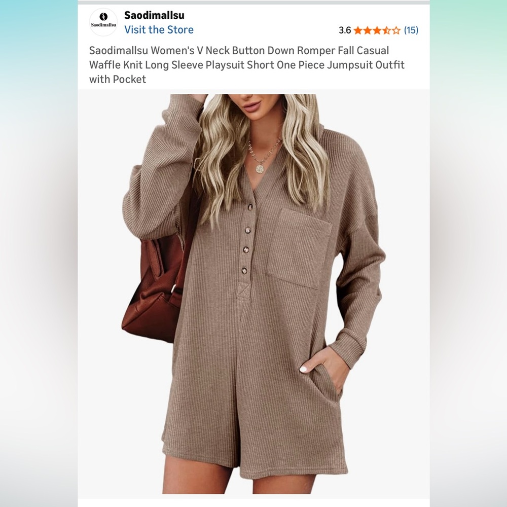 Brown Ribbed Button-Up Jumpsuit